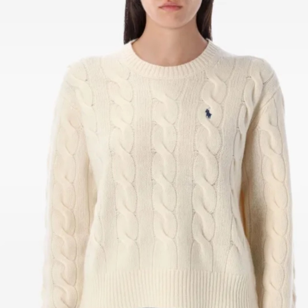 Polo by Ralph Lauren wool cashmere Ivory Cable Knit Sweater